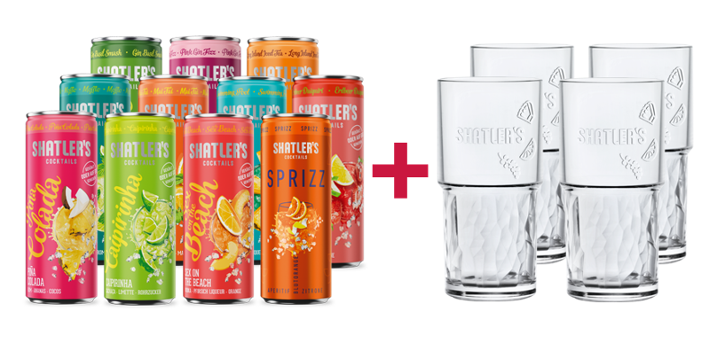 Produktabbildung Shatler`s MIX Paket - 10x Shatler`s 250ml + 4x Markengläser