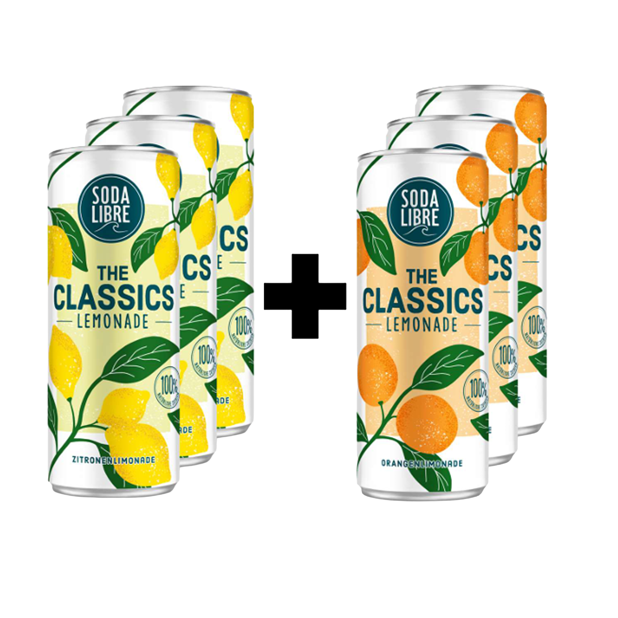 3x Soda Libre The Classics Lemonade Orange 0,33l alkoholfrei + 3x Soda Libre The Classics Lemonade Zitrone 0,33l alkoholfrei