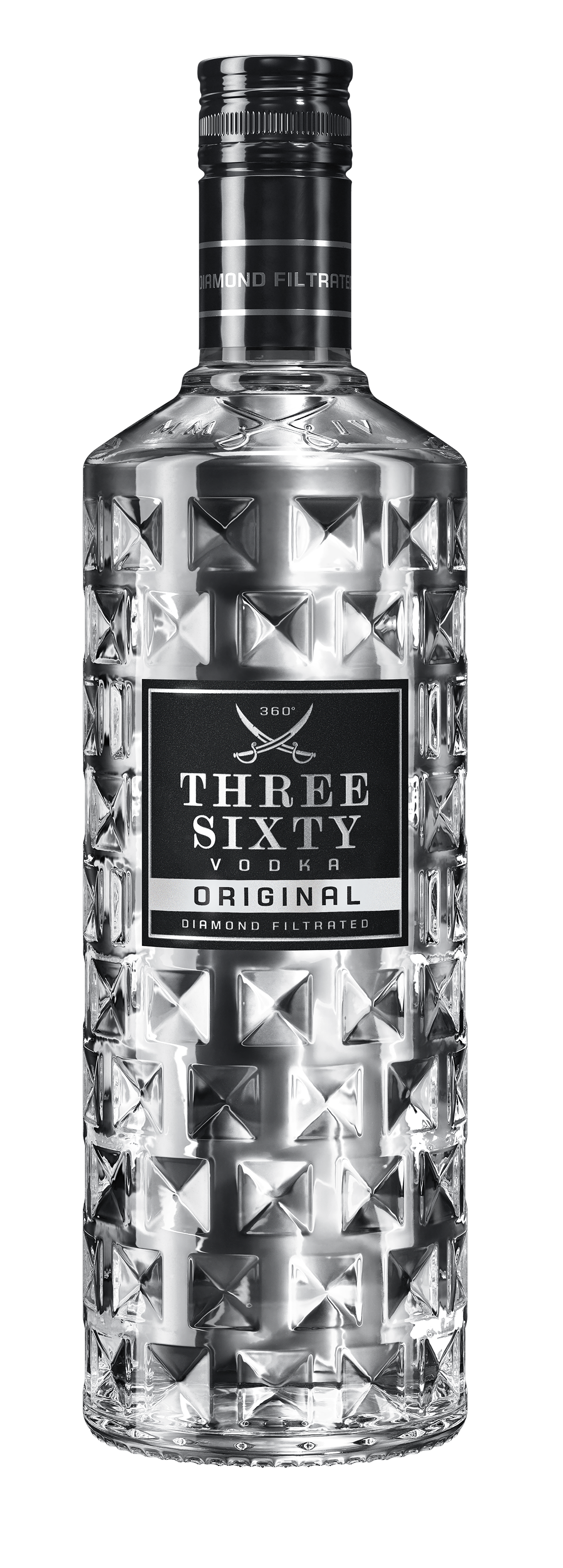 Three Sixty Vodka 0,7L 37,5% vol. mit Gratis Markenglas
